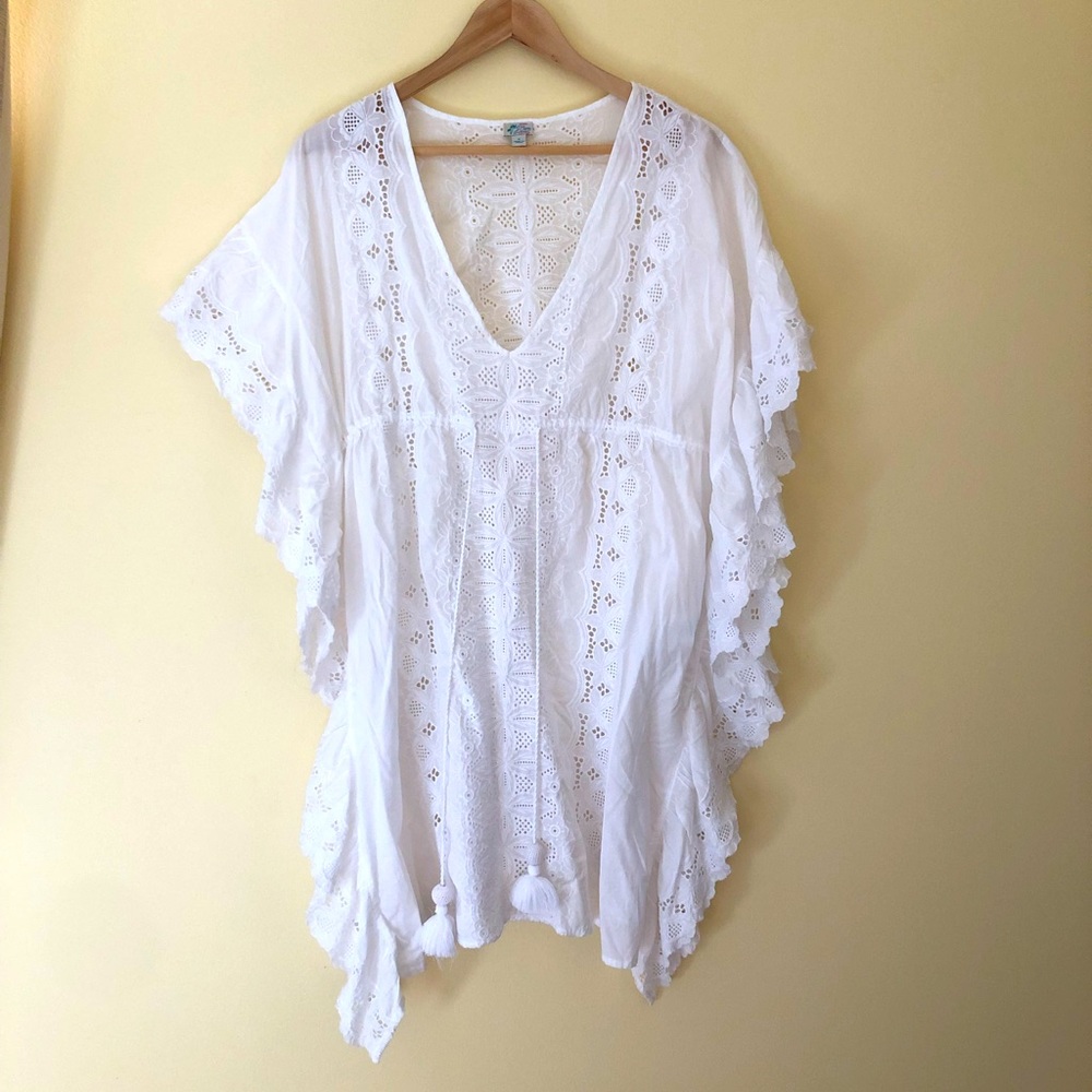 J Crew beachwear white lace swimsuit coverup size medium - spring break ready!